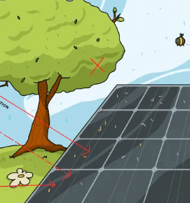 كيف يؤثر التظليل على كفاءة الألواح الشمسية وأداء نظام المضخة الشمسية