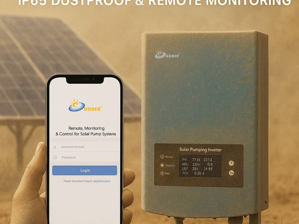 HOBER IP65 solar pump inverter with mobile app for remote monitoring and control